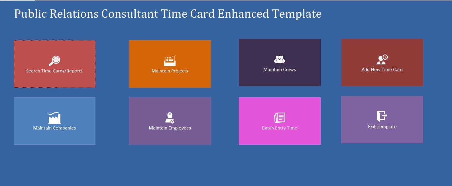 Enhanced Public Relations Time Card Template | Time Card Database